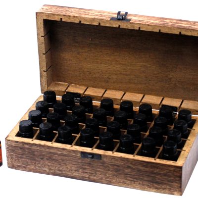 Blumenverzierte Box für Ätherische Öle (für 24 Flaschen)